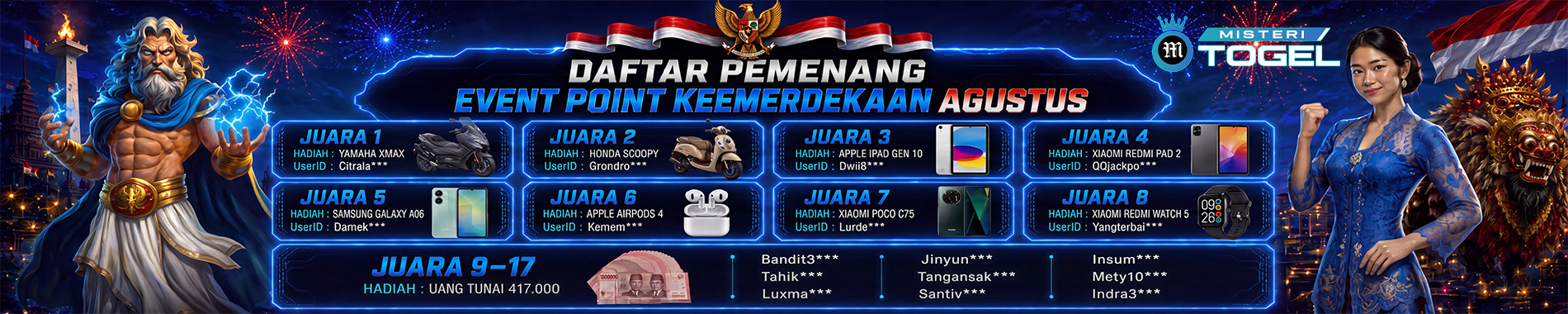 PEMENANG EVENT POINT KEMERDEKAAN